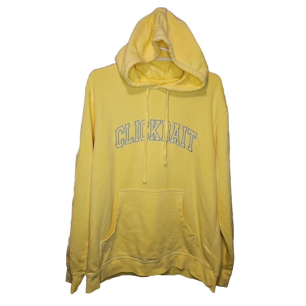 Clickbait Hoodie Mens M Medium Yellow Sweatshirt Long Sleeve Fanjoy Independent